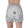 Bandana White And Black Print Women's Shorts-grizzshop