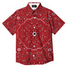 Bandana White And Red Print Button Up Shirt-grizzshop