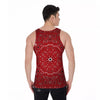 Bandana White And Red Print Men's Tank Top-grizzshop