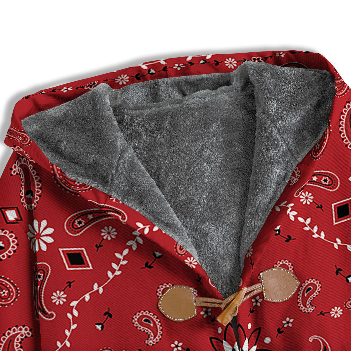 Bandana White And Red Print Men's Windbreaker Jacket-grizzshop