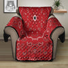 Bandana White And Red Print Recliner Protector-grizzshop