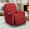 Bandana White And Red Print Recliner Slipcover-grizzshop