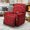 Bandana White And Red Print Recliner Slipcover-grizzshop