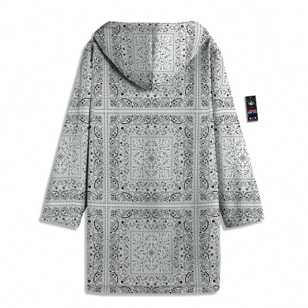 Bandana White Paisley Print Pattern Men's Windbreaker Jacket-grizzshop