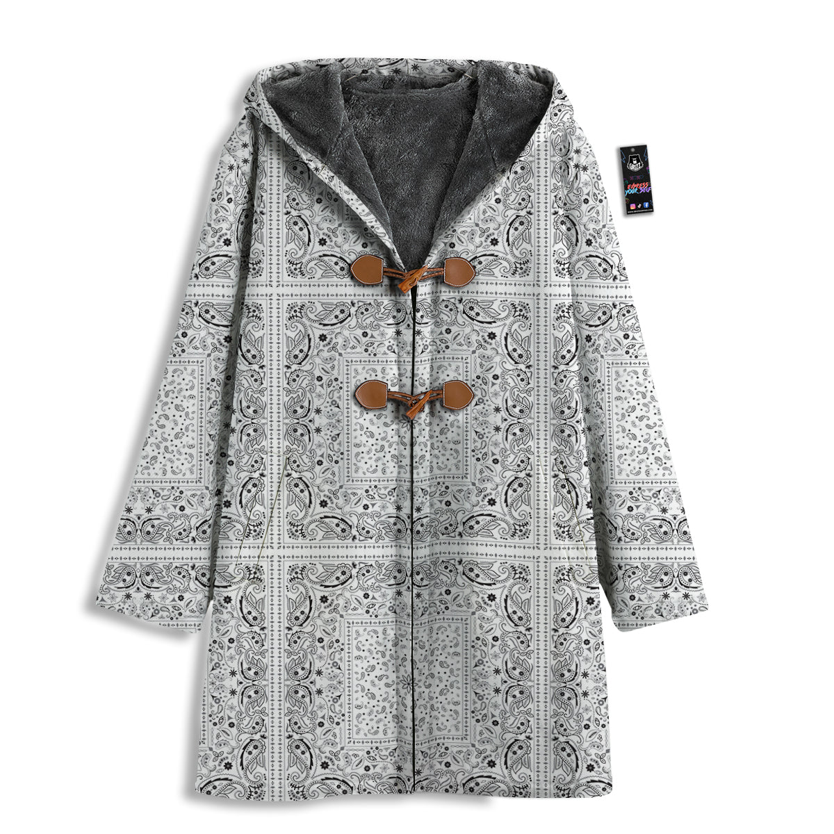 Bandana White Paisley Print Pattern Men's Windbreaker Jacket-grizzshop