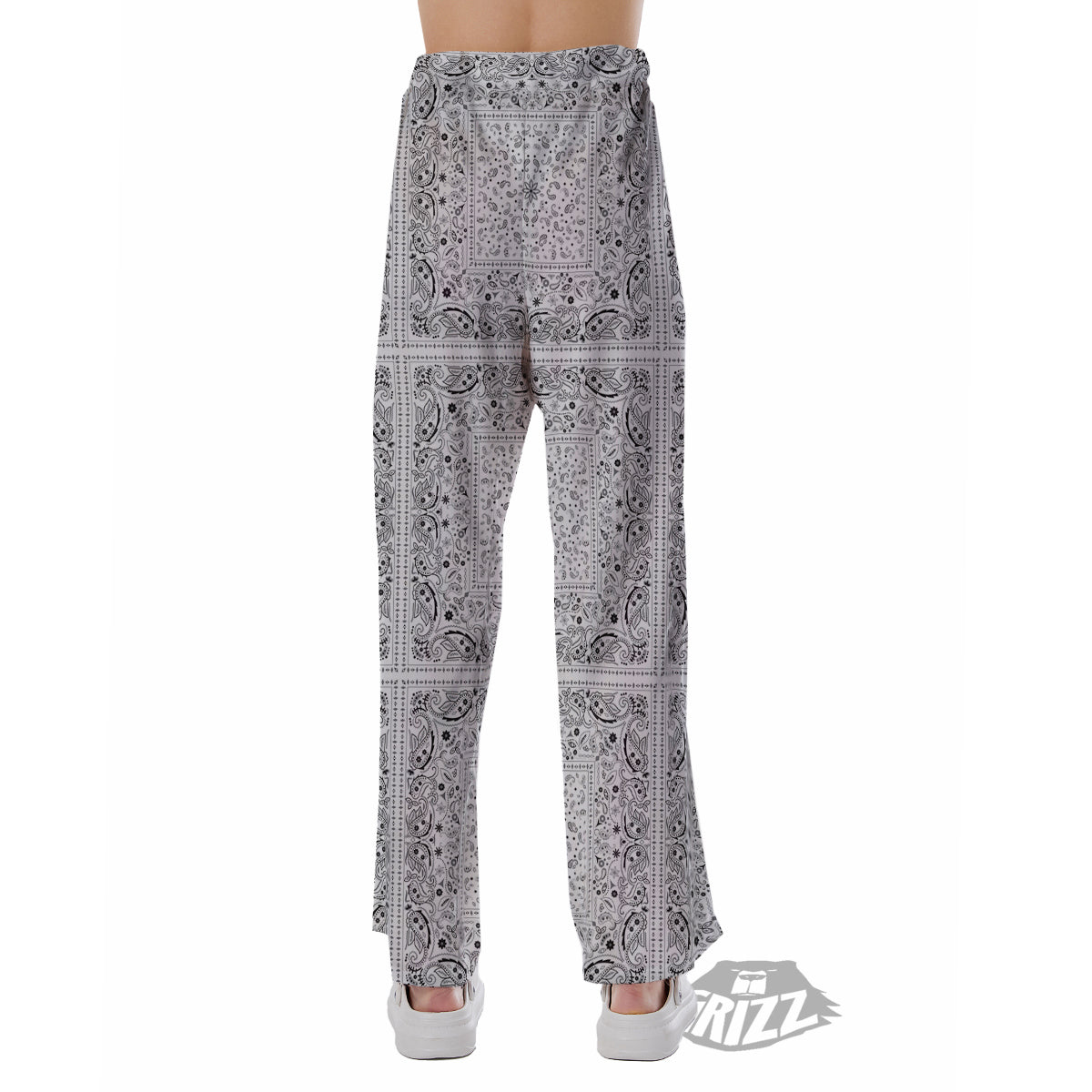 Bandana White Paisley Print Pattern Pajama Pants-grizzshop