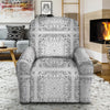 Bandana White Paisley Print Pattern Recliner Slipcover-grizzshop