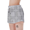 Bandana White Paisley Print Pattern Women's Shorts-grizzshop