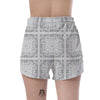 Bandana White Paisley Print Pattern Women's Shorts-grizzshop