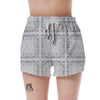 Bandana White Paisley Print Pattern Women's Shorts-grizzshop