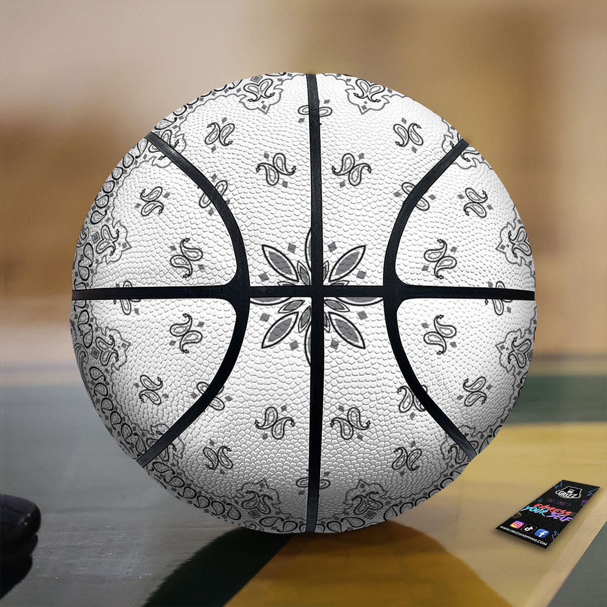 Bandana White And Black Print Basketball