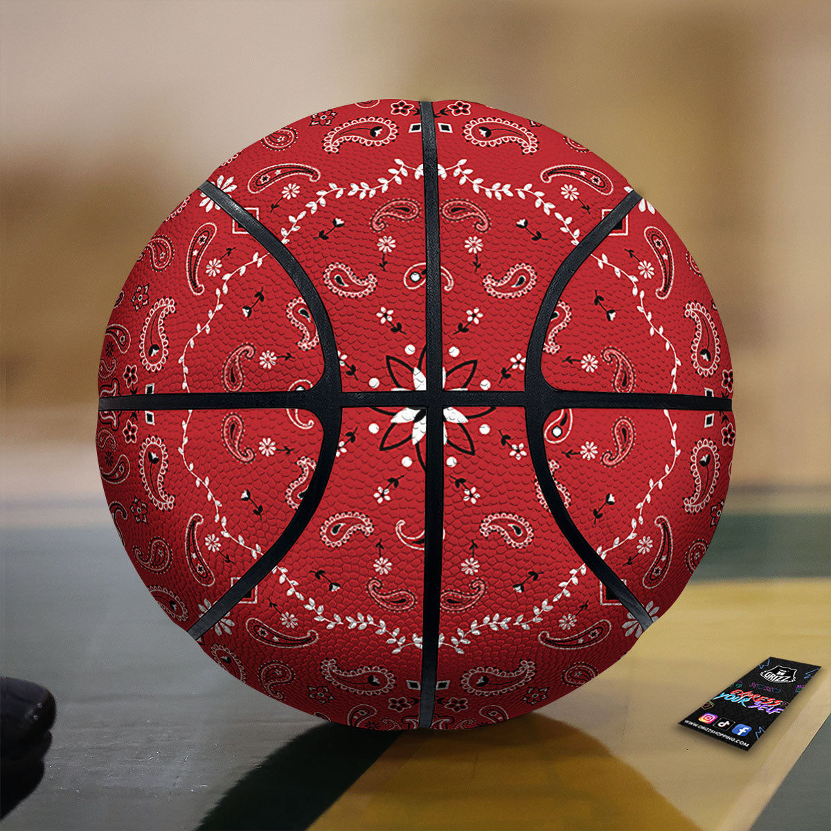 Banana Leaf Turquoise Print Pattern Basketball