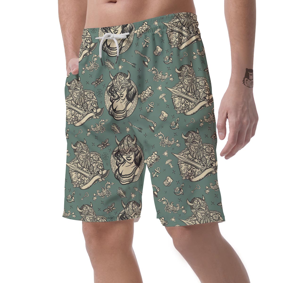 Barbarian Warrior Viking Norse Men's Shorts-grizzshop