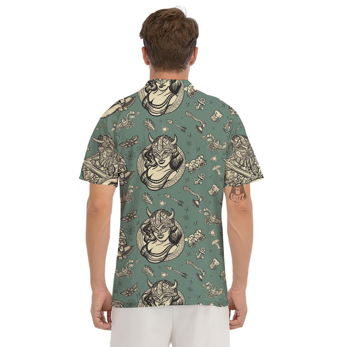 Barbarian Warrior Viking Norse Men's Golf Shirts-grizzshop