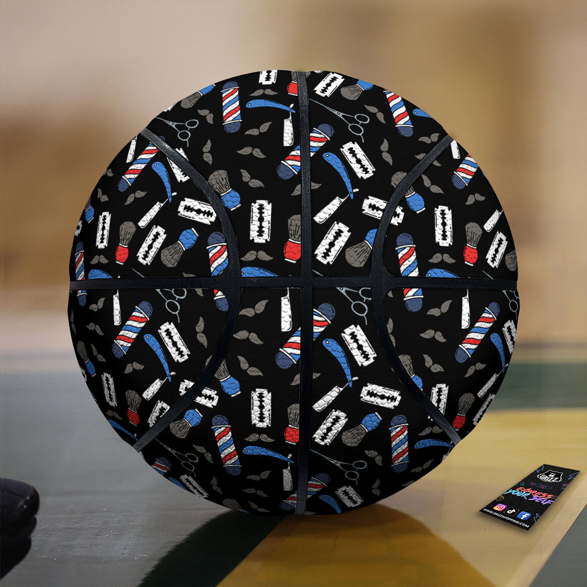 Barber Equipment Print Pattern Basketball-grizzshop