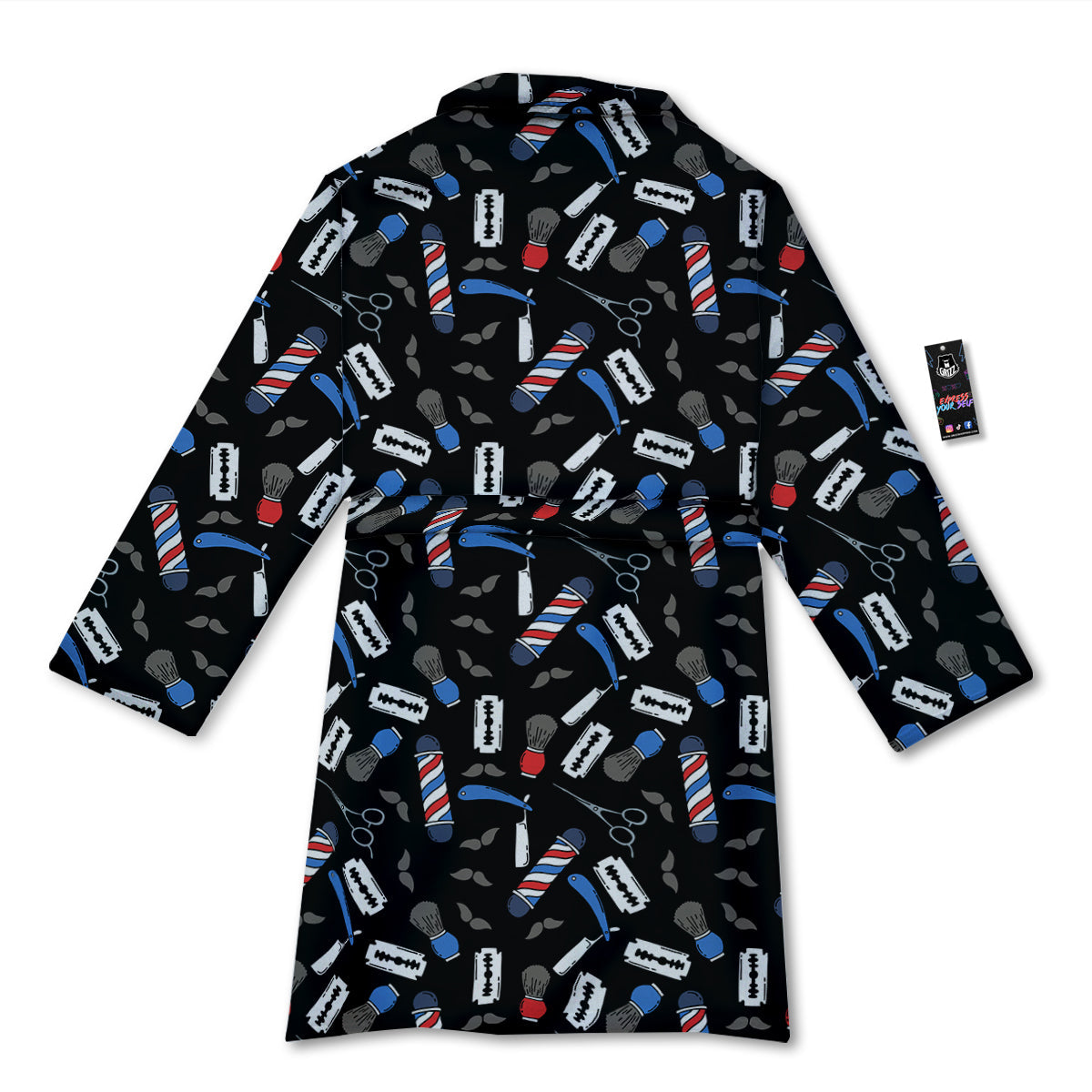 Barber Equipment Print Pattern Bathrobe-grizzshop