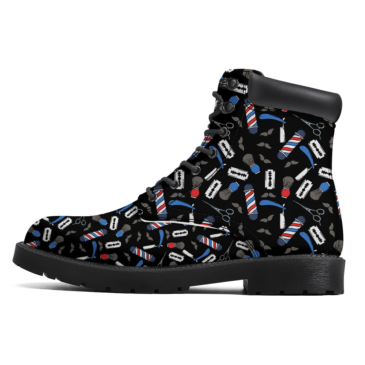 Barber Equipment Print Pattern Boots-grizzshop