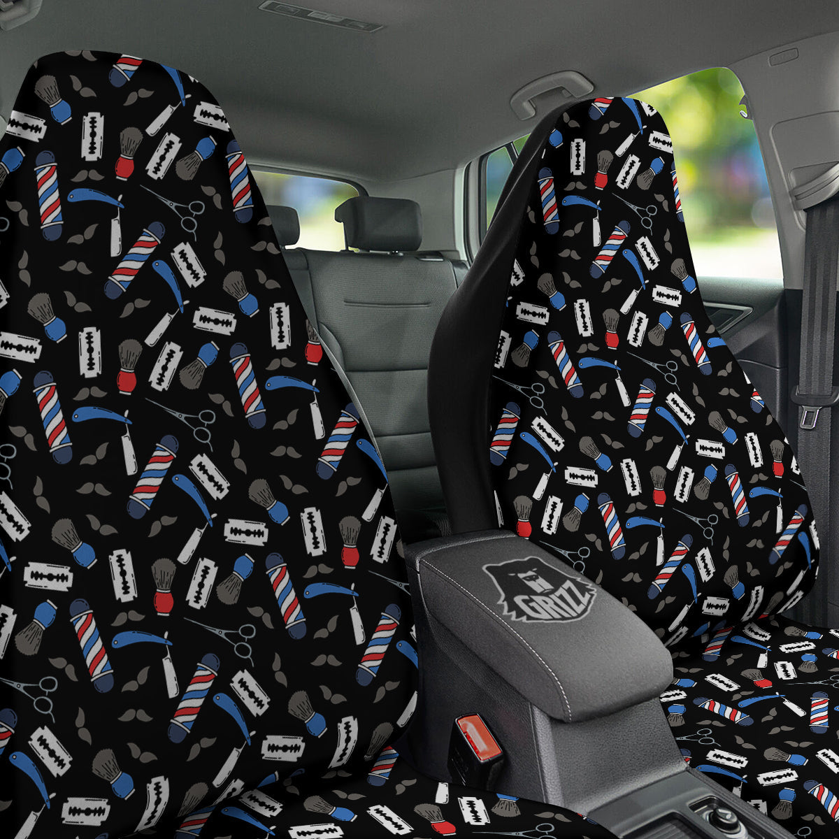 Barber Equipment Print Pattern Car Seat Covers-grizzshop