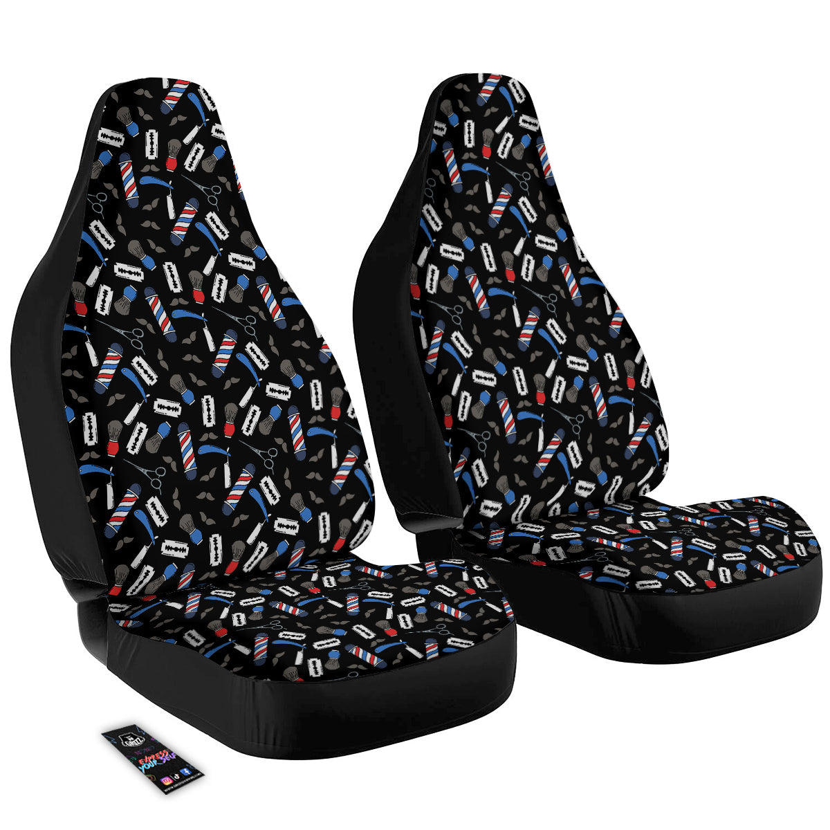 Barber Equipment Print Pattern Car Seat Covers-grizzshop