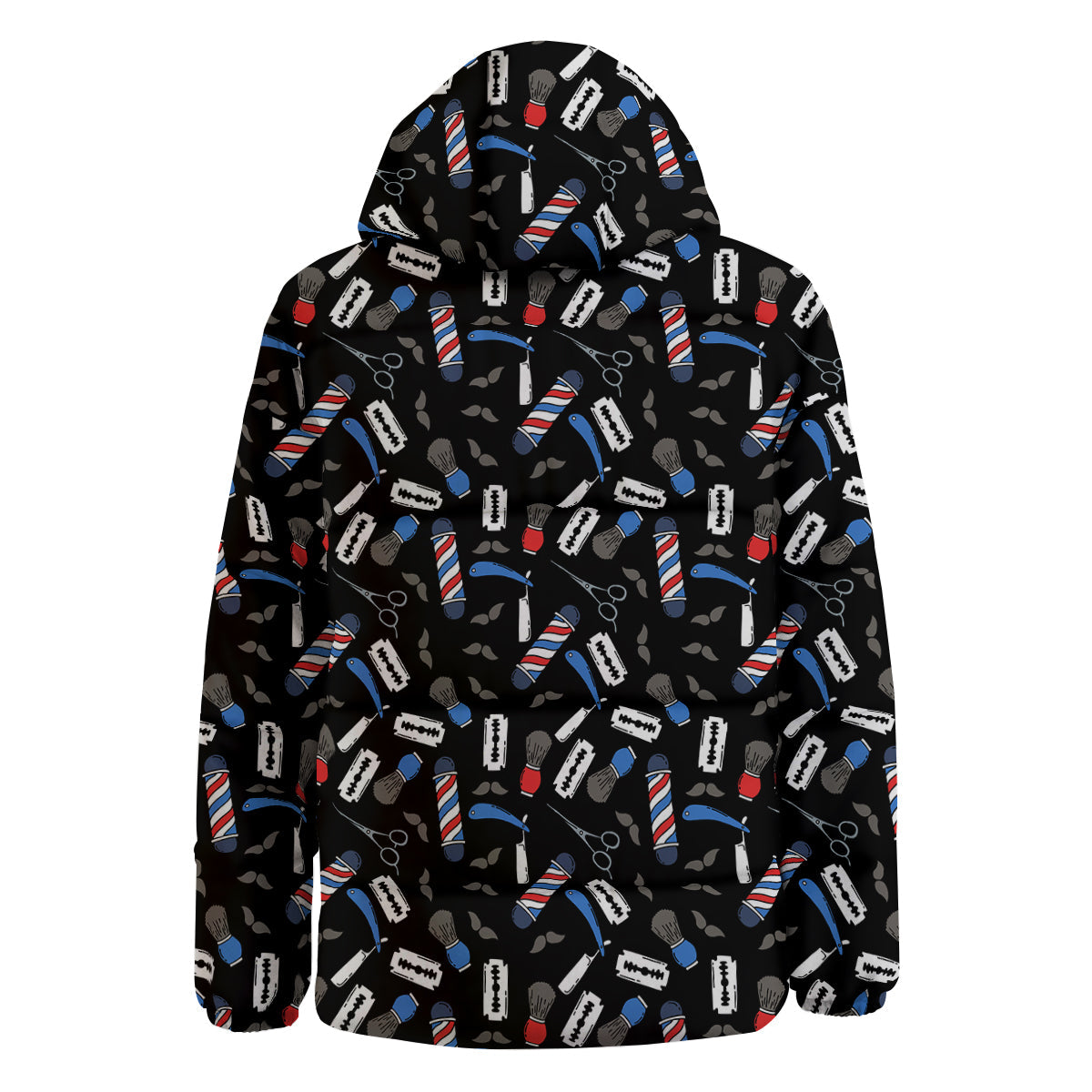 Barber Equipment Print Pattern Down Jacket-grizzshop