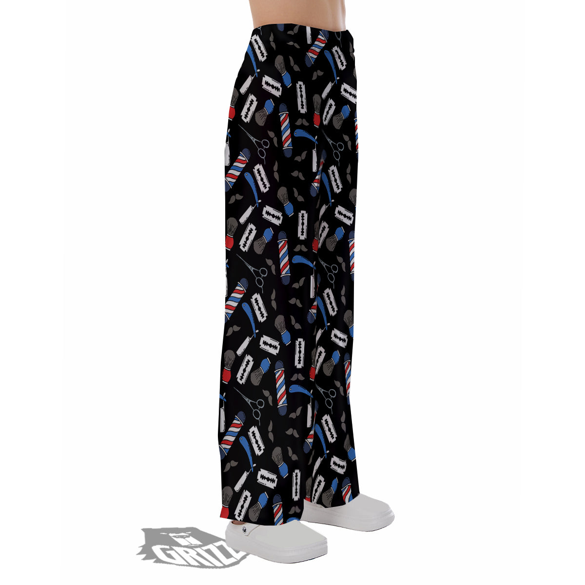 Barber Equipment Print Pattern Pajama Pants-grizzshop