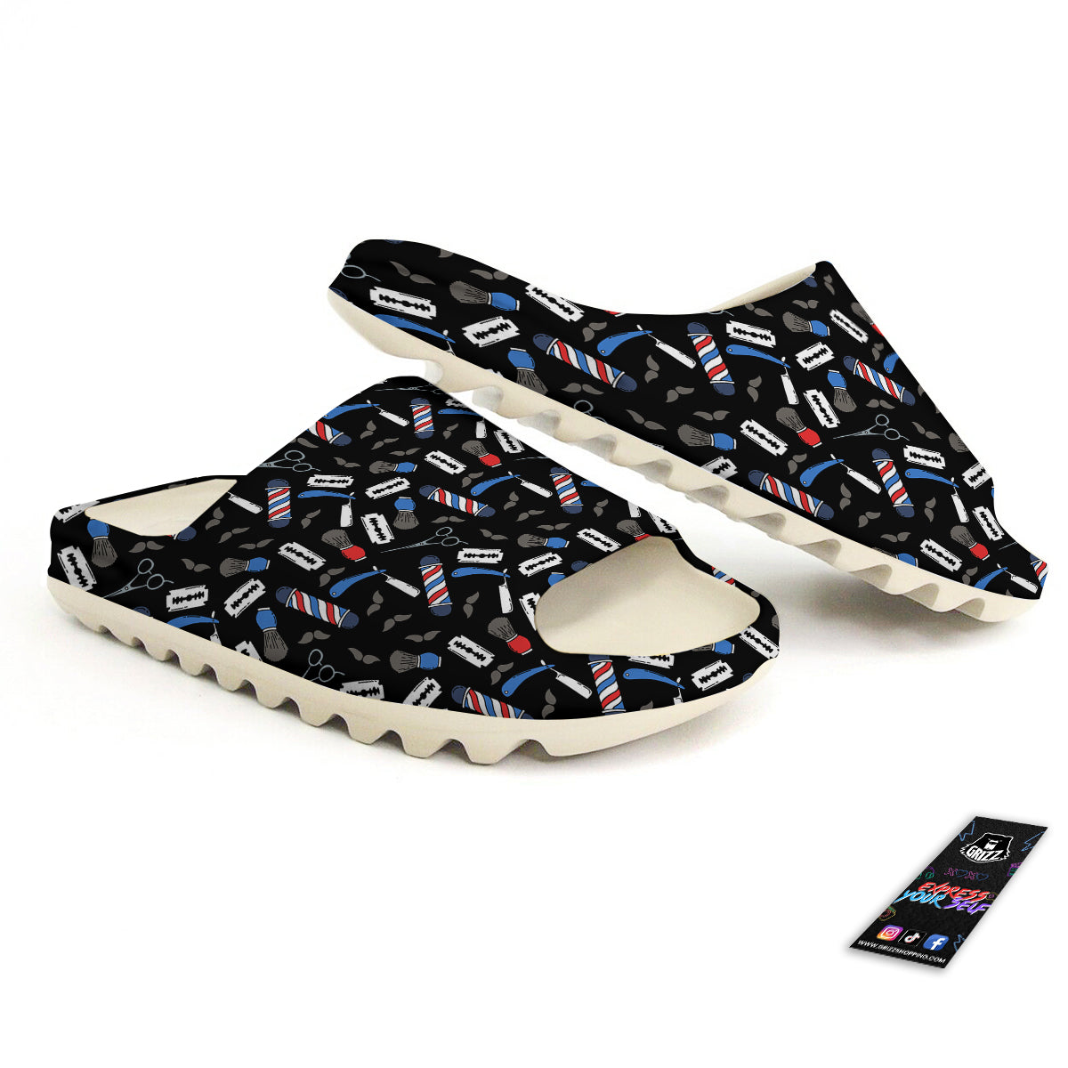 Barber Equipment Print Pattern Sandals-grizzshop