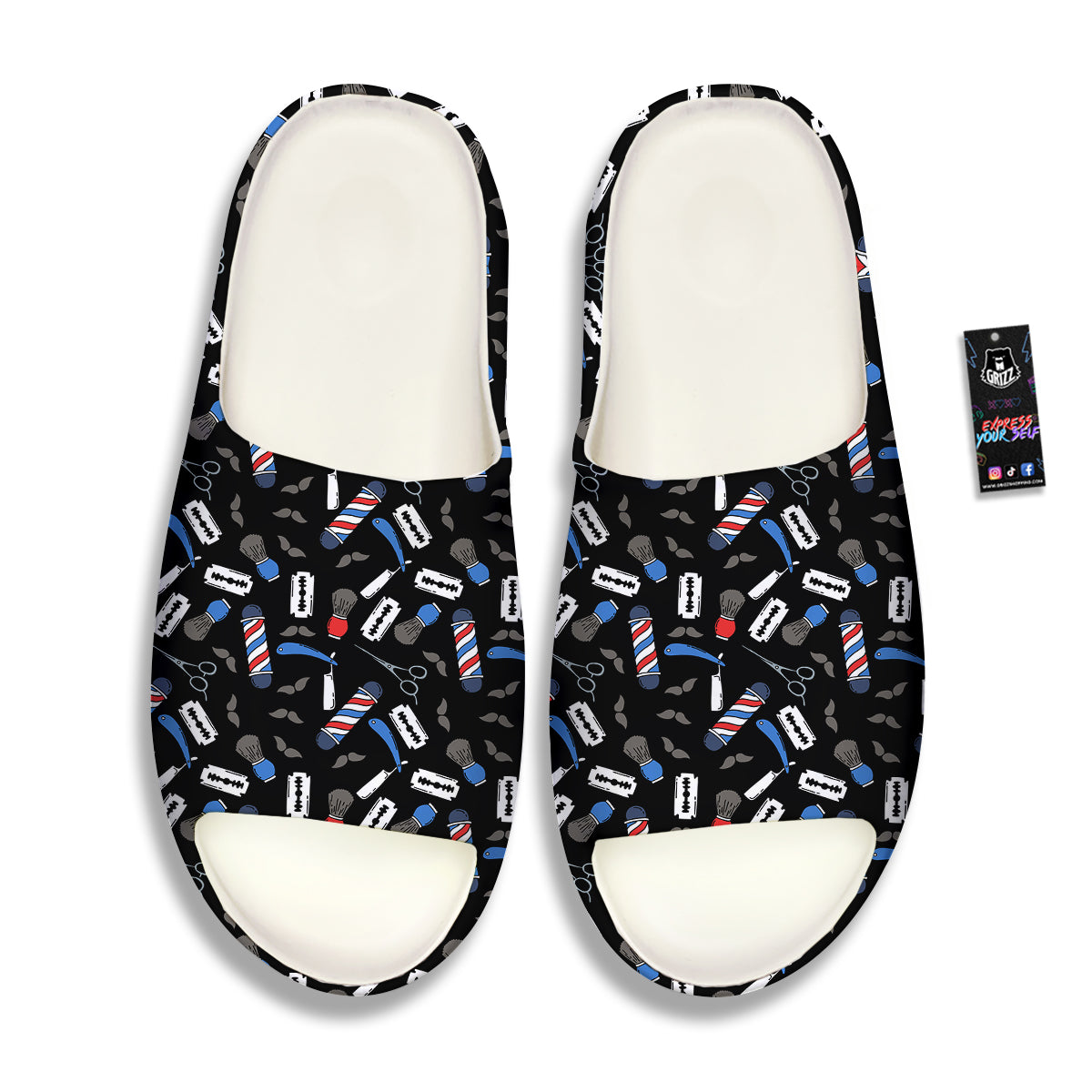 Barber Equipment Print Pattern Sandals-grizzshop