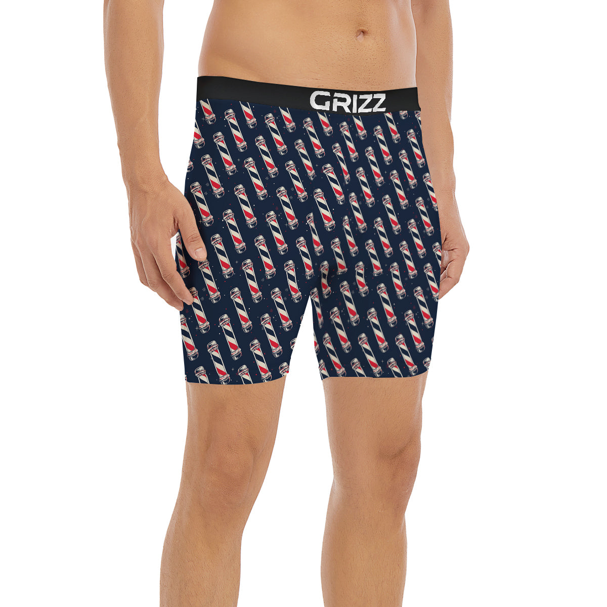 Barber Pole Print Pattern Boxer Briefs-grizzshop