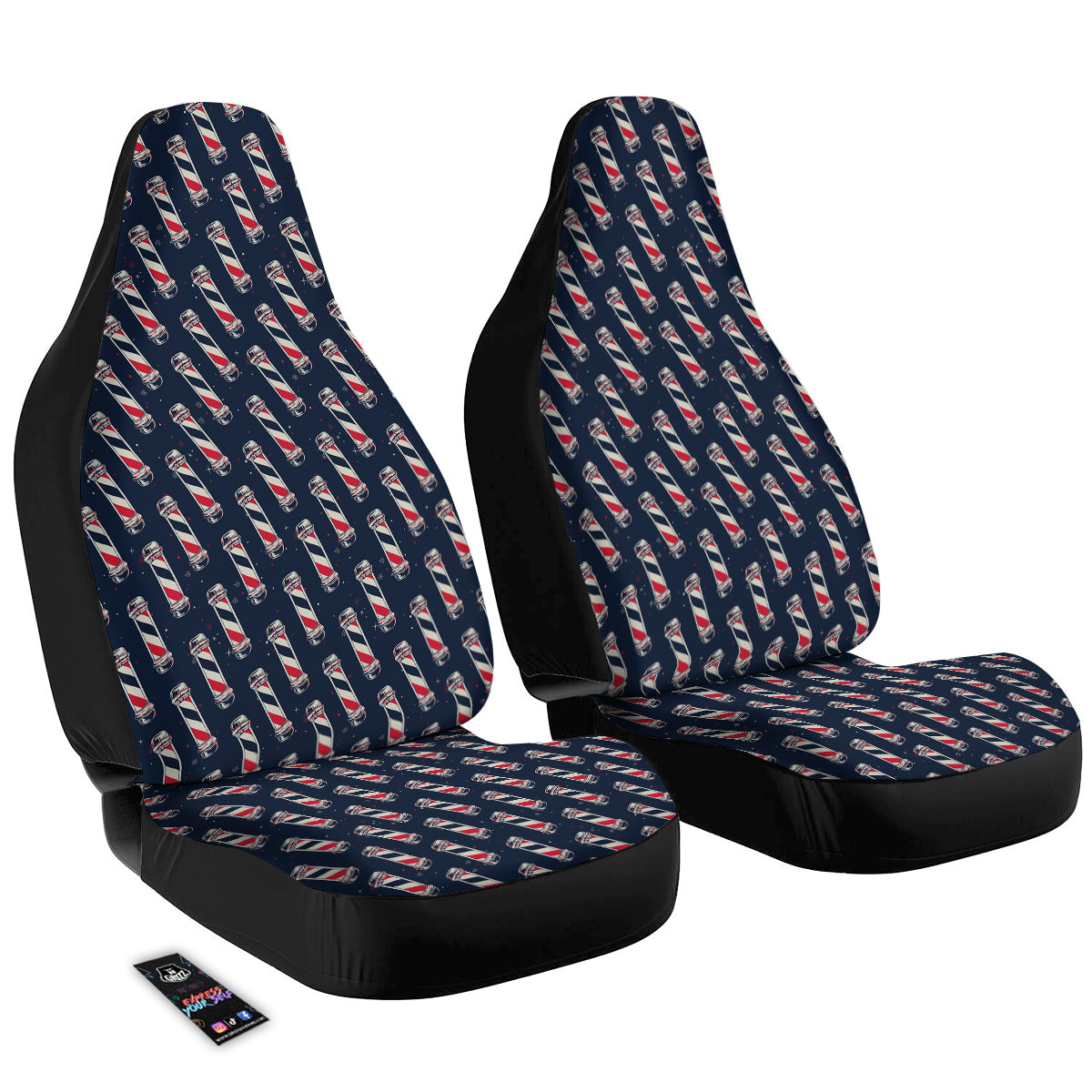 Barber Pole Print Pattern Car Seat Covers-grizzshop