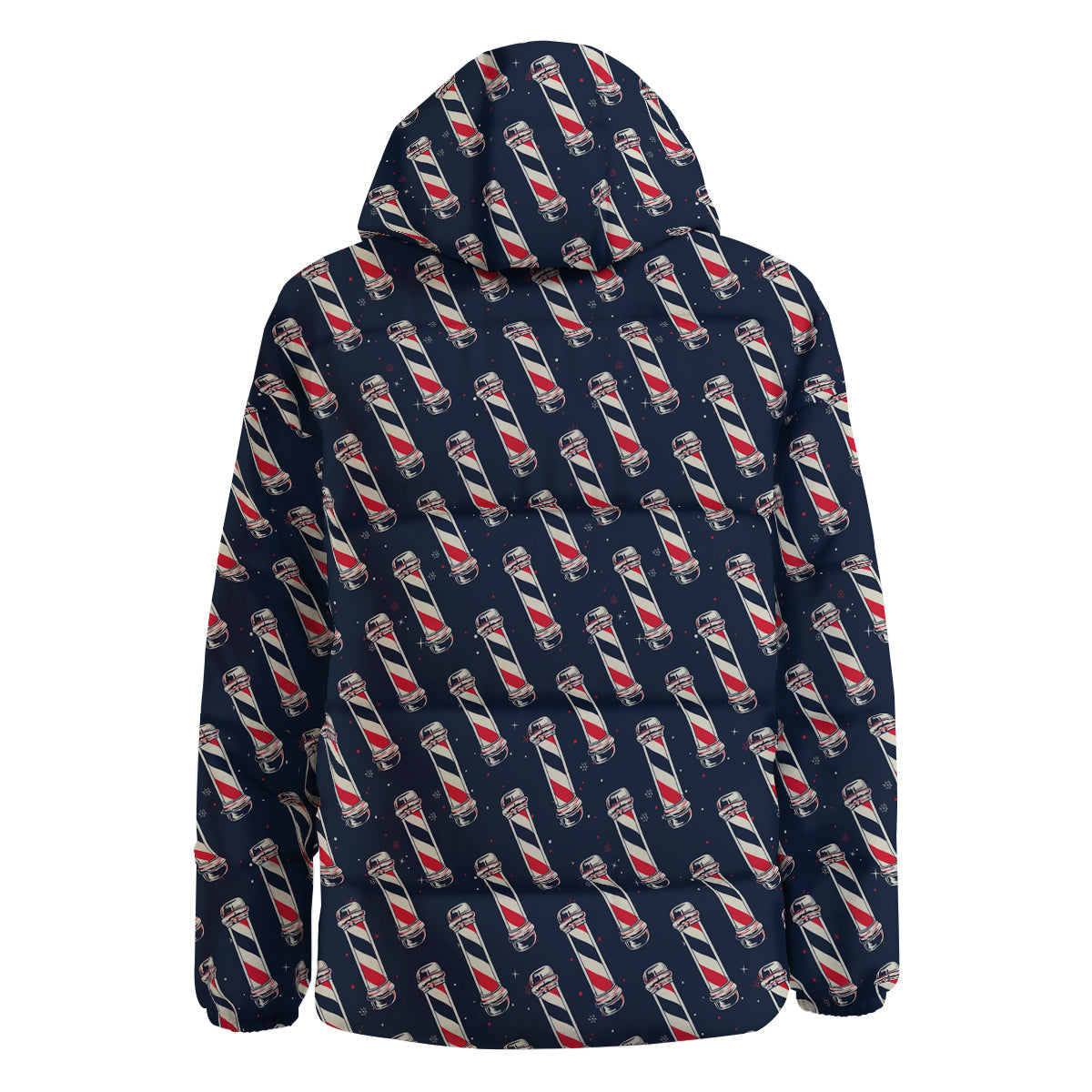 Barber Pole Print Pattern Down Jacket-grizzshop