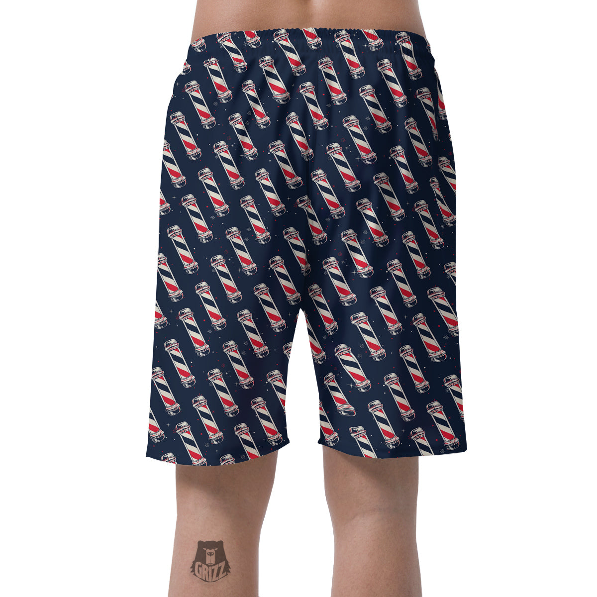 Barber Pole Print Pattern Men's Shorts-grizzshop