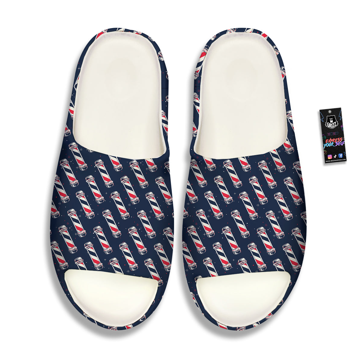 Barber Pole Print Pattern Sandals-grizzshop