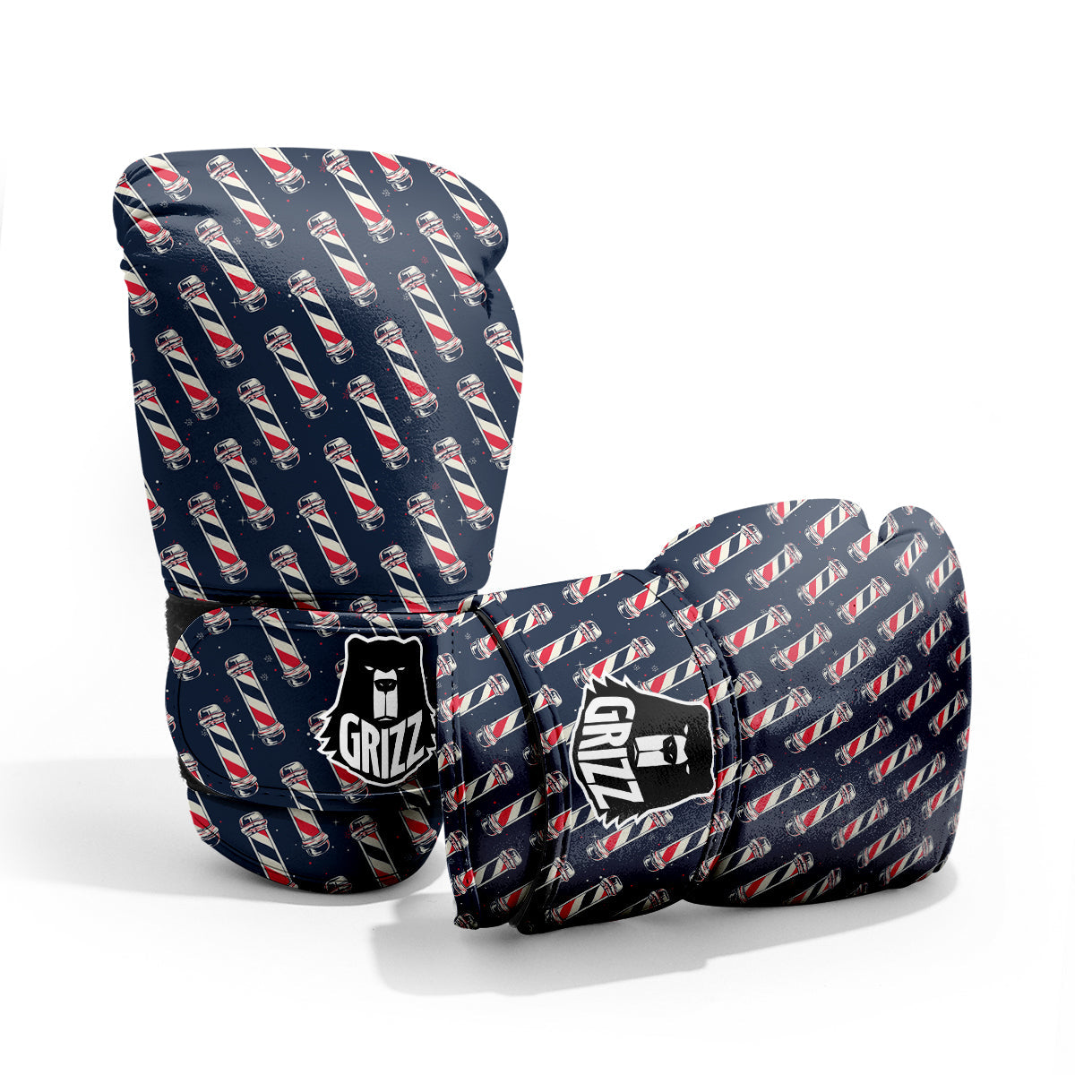 Barber Pole Print Pattern Sparring Gloves-grizzshop