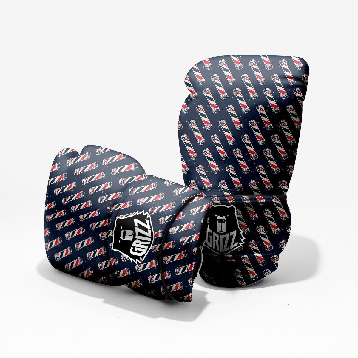 Barber Pole Print Pattern Sparring Gloves-grizzshop
