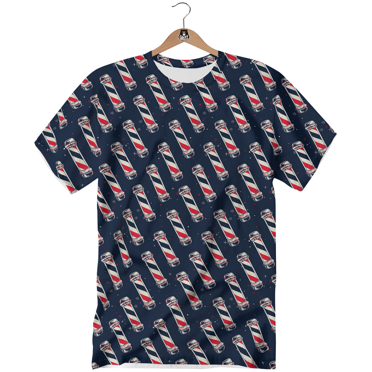Barber Pole Print Pattern T-Shirt-grizzshop