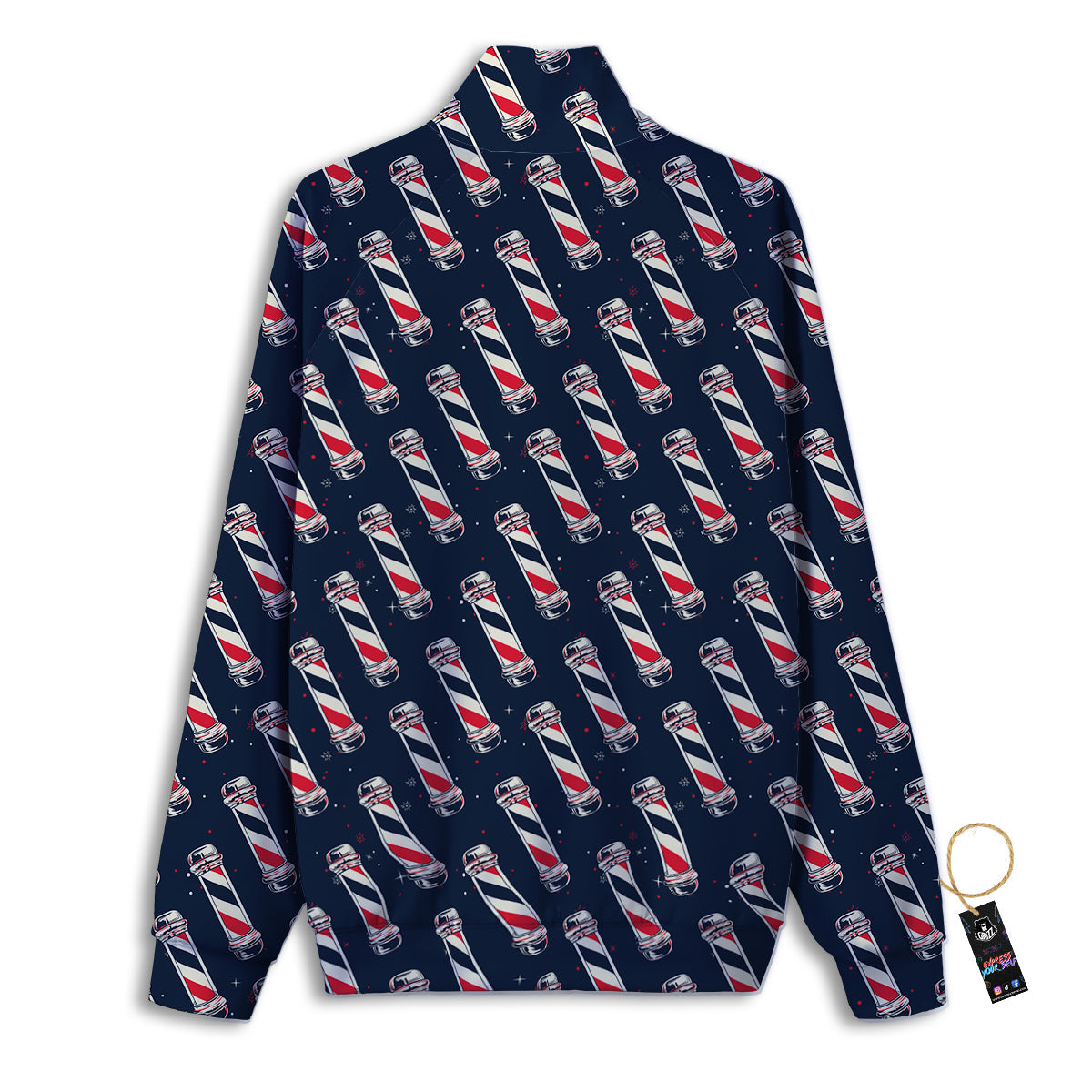Barber Pole Print Pattern Track Jacket-grizzshop