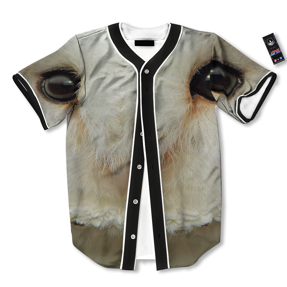 Barn Owl Print Baseball Jersey-grizzshop