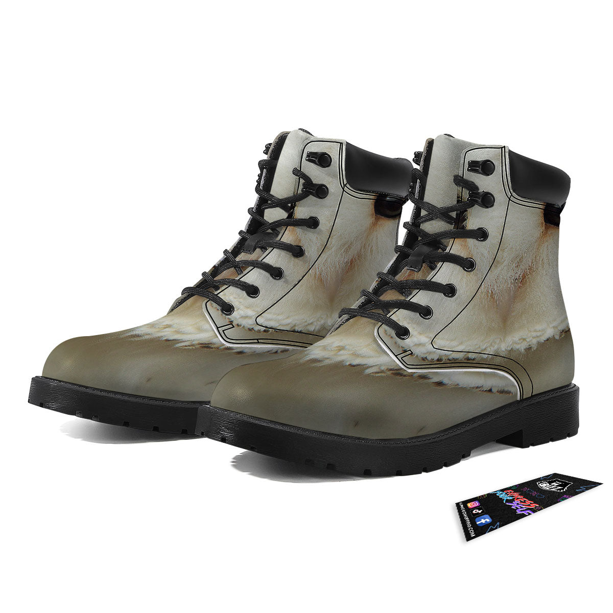 Barn Owl Print Boots-grizzshop