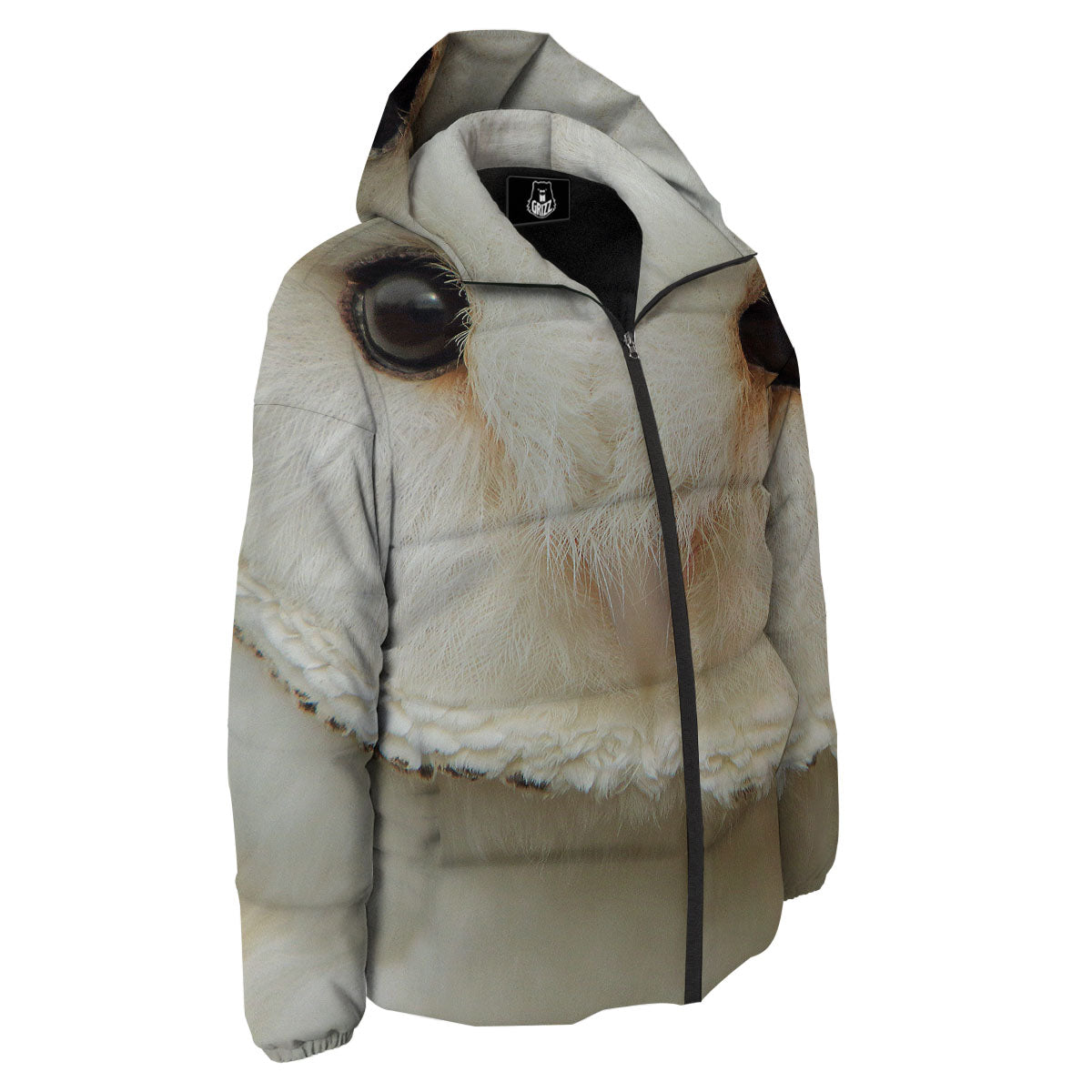 Barn Owl Print Down Jacket-grizzshop