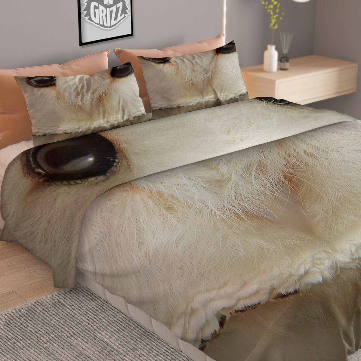 Barn Owl Print Duvet Cover Bedding Set