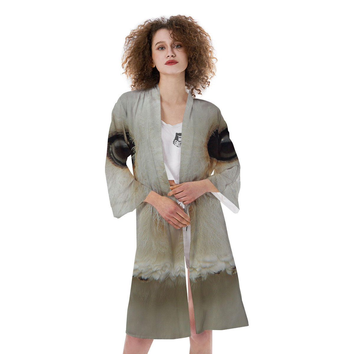 Barn Owl Print Kimono-grizzshop