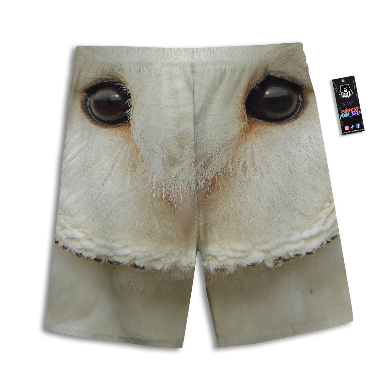 Barn Owl Print Men's Athletic Shorts