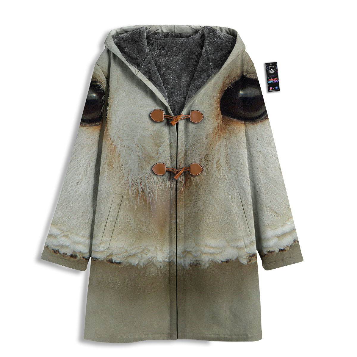 Barn Owl Print Men's Windbreaker Jacket-grizzshop