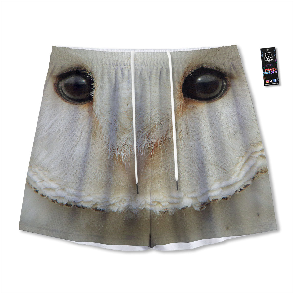 Cabbage Leaf Green Print Mesh Shorts