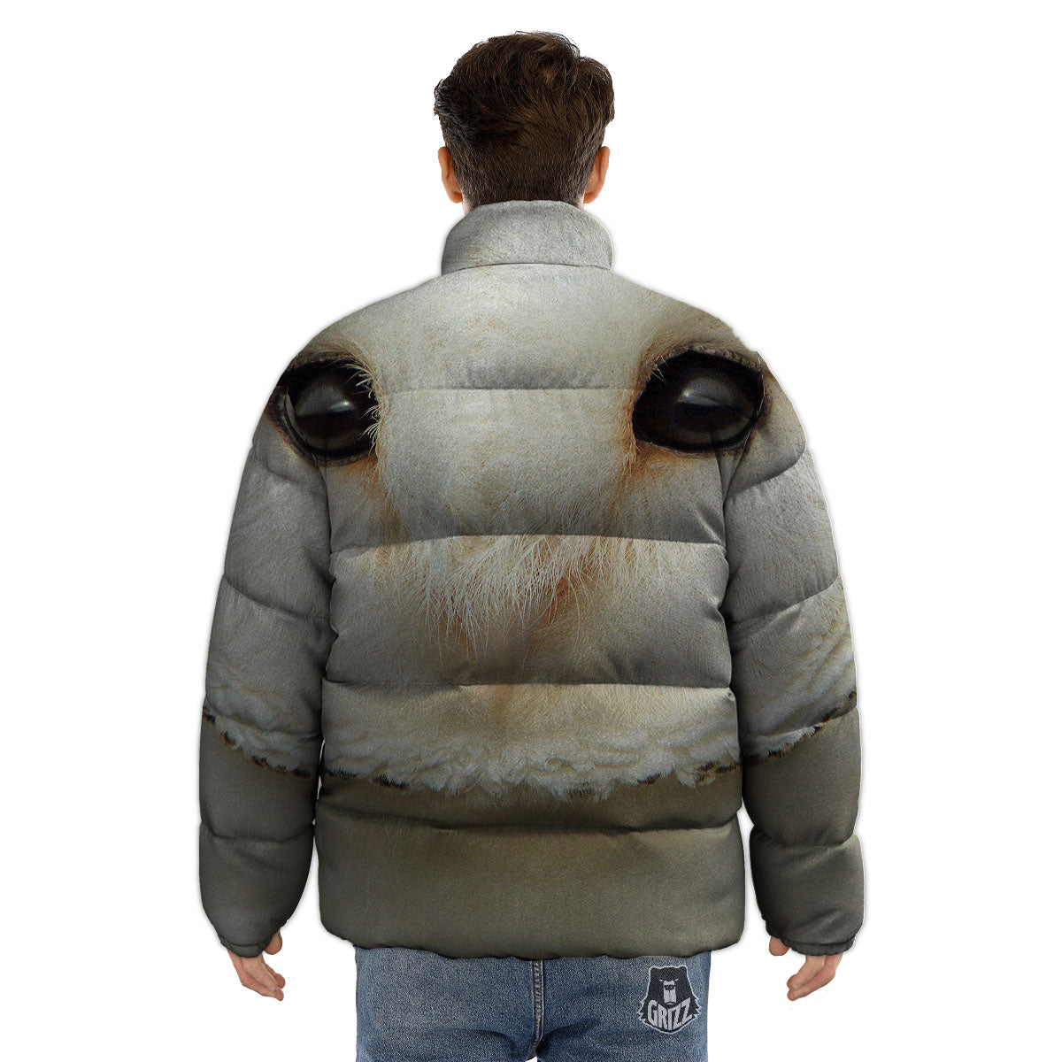Barn Owl Print Puffer Jacket-grizzshop