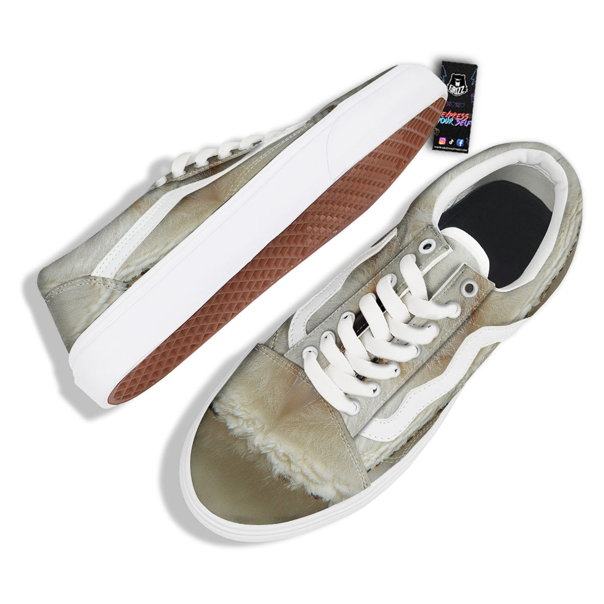 Barn Owl Print Skate Shoes-grizzshop