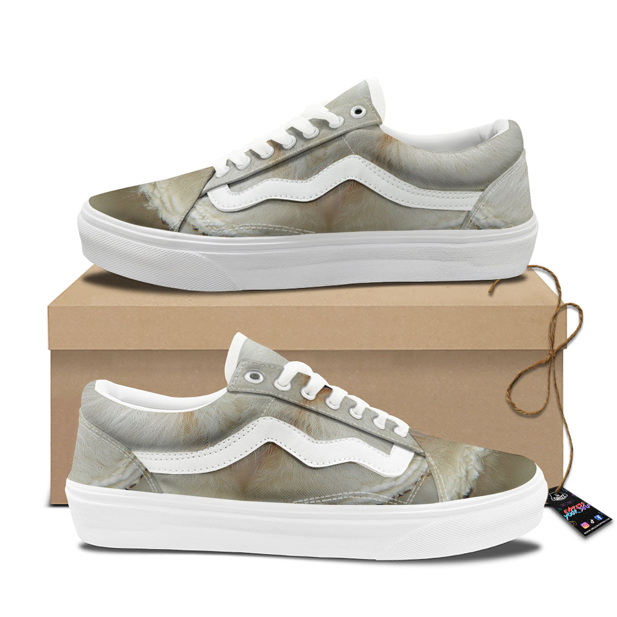Barn Owl Print Skate Shoes-grizzshop