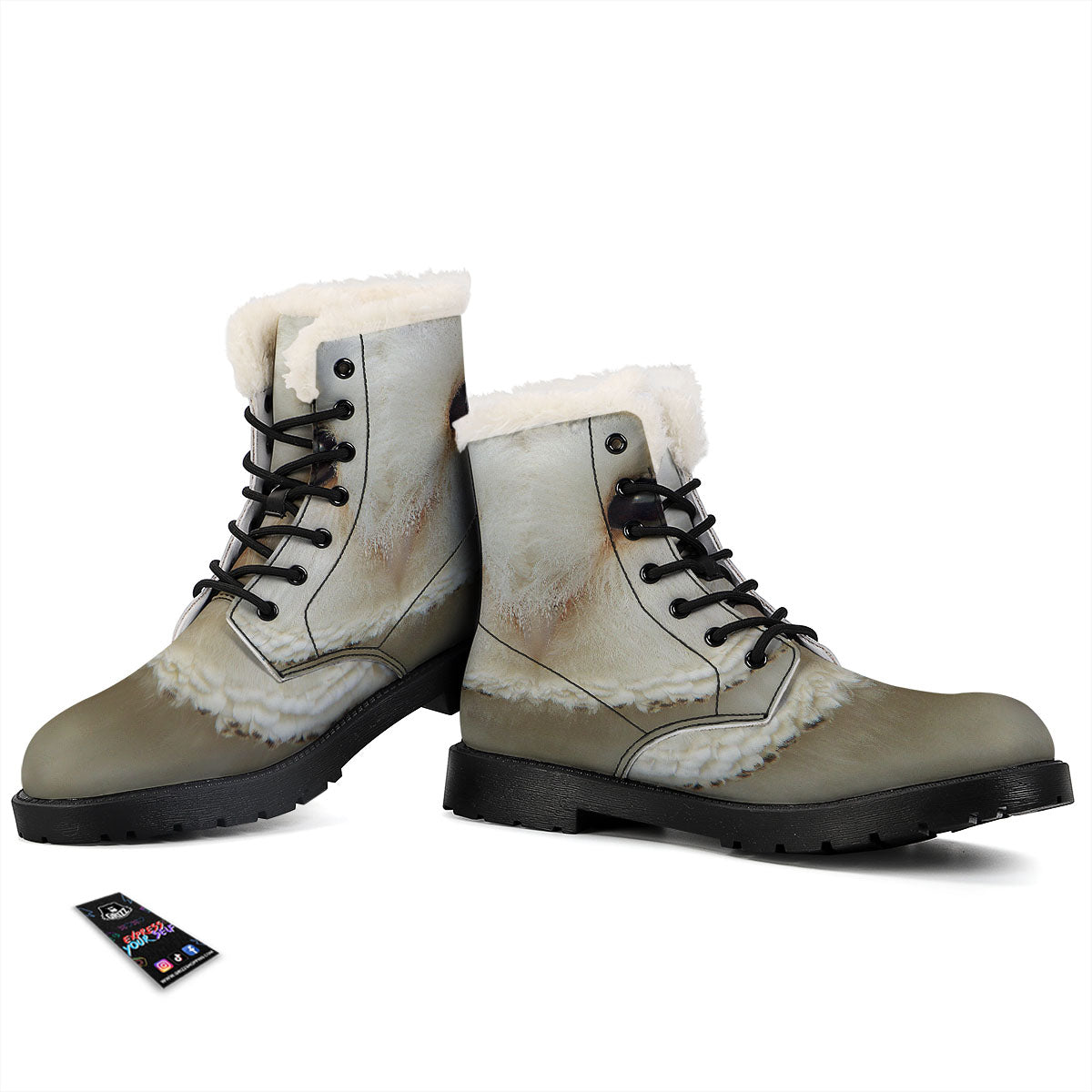 Barn Owl Print Winter Boots-grizzshop