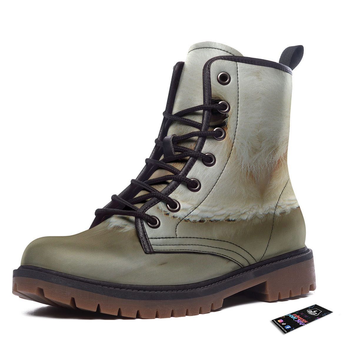 Barn Owl Print Work Boots-grizzshop