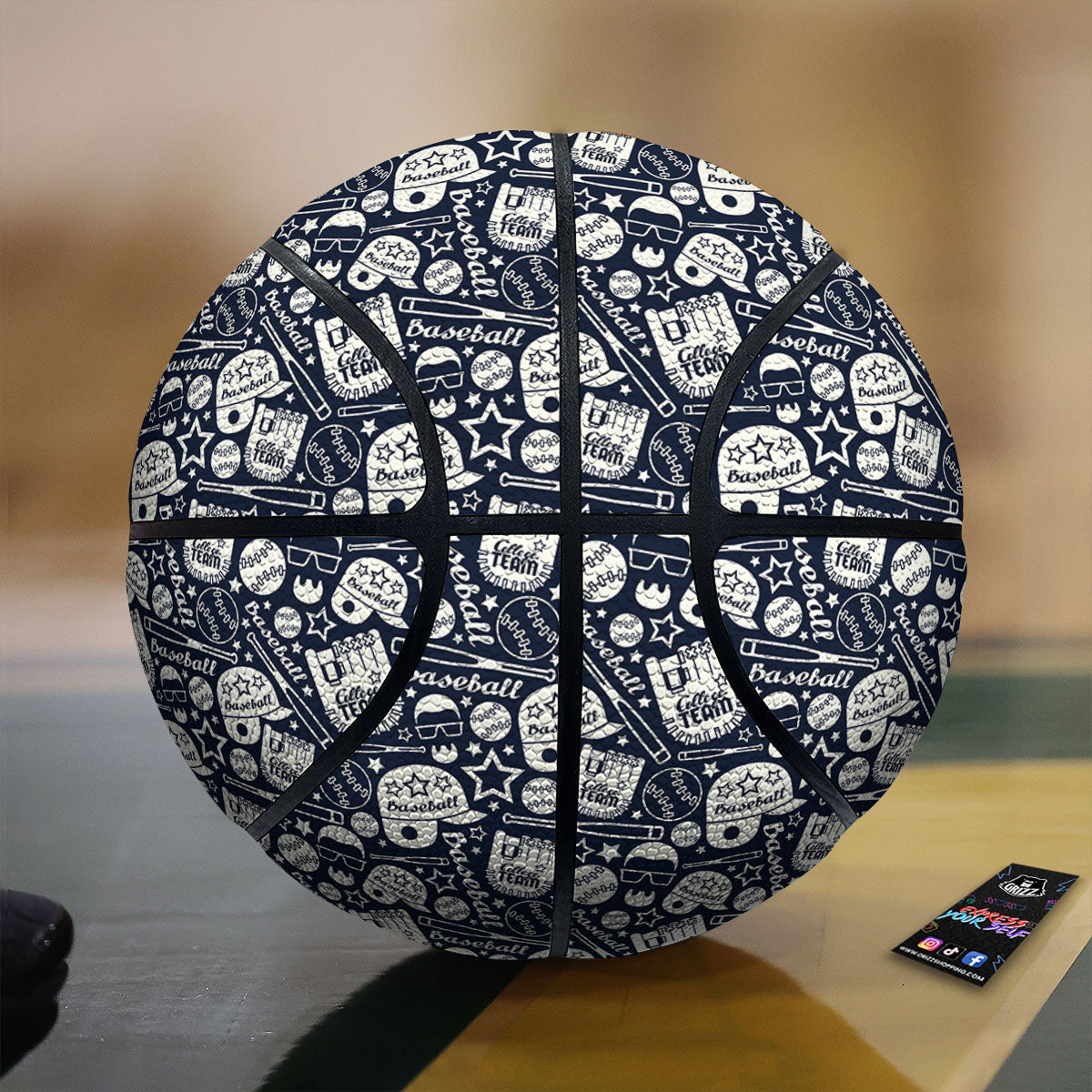 Baseball Black Print Pattern Basketball-grizzshop